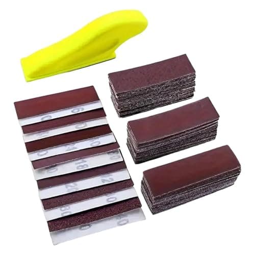 Image of QUILSTM Lightweight Hand Sanding Tool with Comfort Grip and Versatile Grit Selection for Ultimate Crafting Efficiency Hand Sanding Block Small Tool DIY Craft, Red