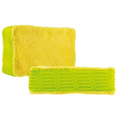 Image of Tek Automotive Twin Pack Microfibre Bug Remover Sponges – Deep Pile Car Cleaning Sponge with Corrugated Nylon Trim for Tar and Insect Removal – 19x11x6cm – Wash or Dust Use – Lint-Free Finish