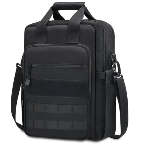 Image of Jetviivid Vertical Messenger Bag for Men, 13-14 Inch Tablet Tactical Shoulder Bag, Cross Body Satchel Bag Briefcase for Work Business Office Travel College Daily, Black