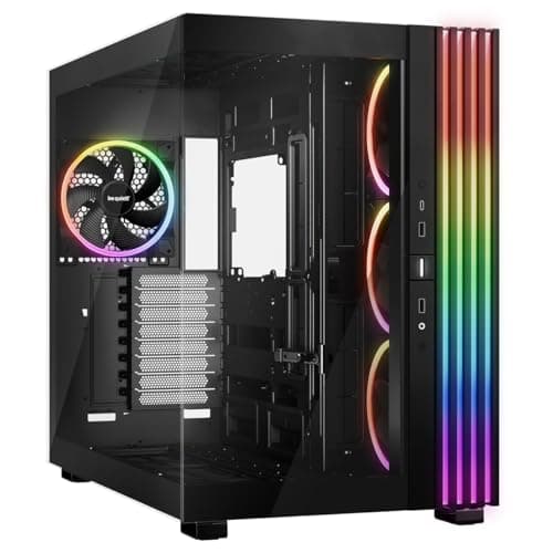 Image of be quiet! Light Base 900 FX Black PC Case, Stunning Panoramic View, Show Case, Dual Chamber Design, Solid ARGB LED Strip, 4 Light Wings PWM Fans, Inverted and Horizontal Usable