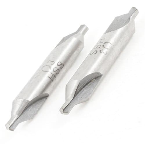 Image of Sourcingmap 3mm x 8mm x 50mm Double Ended HSS A Type Center Drill Bits Gray 2 Pcs
