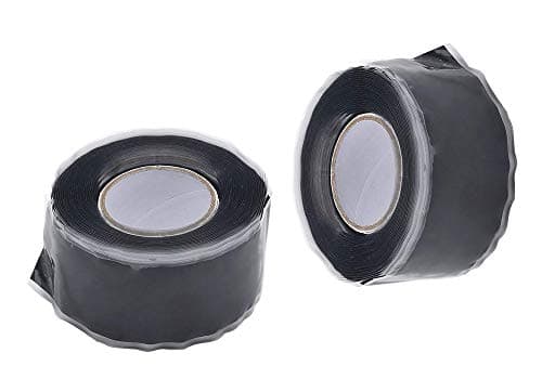 Image of TUKA 6m (2x3m) Self Fusing Silicone Tape, Multi-purpose Electrical Tape Repair Tape Sealing Insulation Tape, Silicone Band Amalgamation Rubber Tape, 25mm width, Black color, TKD5042-2x
