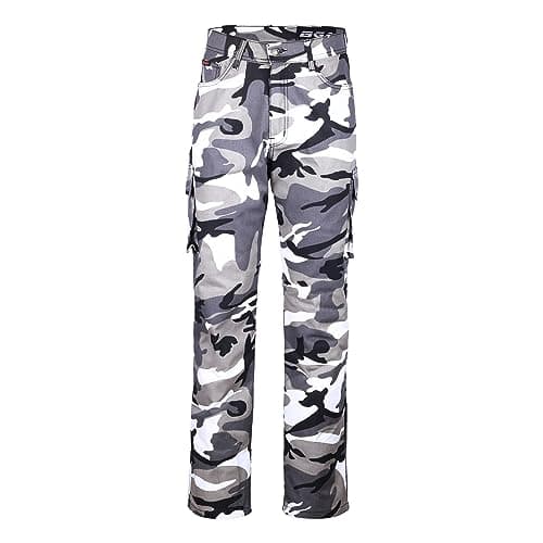 Image of Bikers Gear Australia Kevlar Lined Protective Motorcycle Cargo Trouser Kevlar Jeans with Removable CE1621-1 Armour, Grey Camo, Size 32R