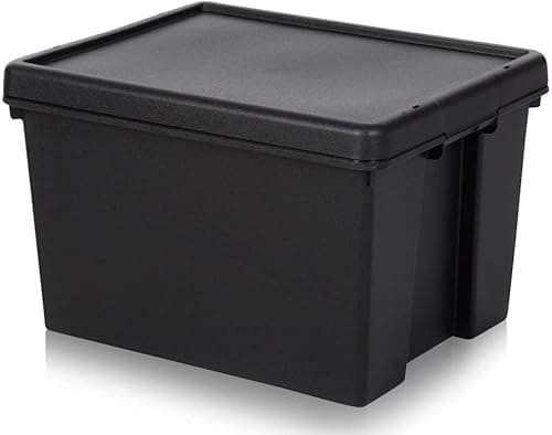 Image of Wham Bam 3 x 45L Heavy Duty Boxes with Lids | Eco-Friendly Storage | Ideal for Tools, DIY & Outdoor Gear | 100% Recycled Plastic | Made in UK