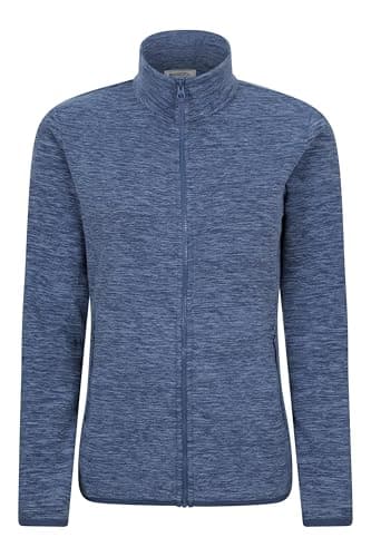 Image of Mountain Warehouse Snowdon Womens Full Zip Fleece - Lightweight Ladies Sweater Top, Breathable Baselayer, Antipill - Best for Spring Summer, Camping & Hiking Dark Blue Women's Size 16