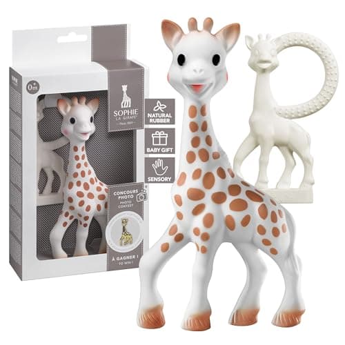Image of Sophie la Girafe – Natural Rubber Baby Teether Toy | 100% Organic Teething Aid for Infants 0+ Months | BPA-Free Newborn Toy & Gift Set | Giraffe-Shaped Baby Essentials