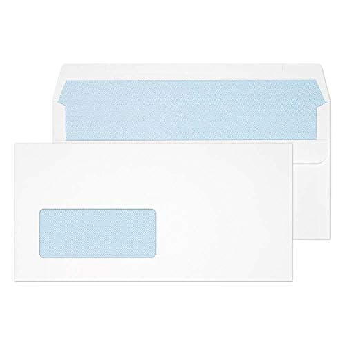 Image of Blake Purely Everyday DL 110 x 220 mm 110 gsm Wallet Self Seal Low Window Envelopes (8884) White - Pack of 500