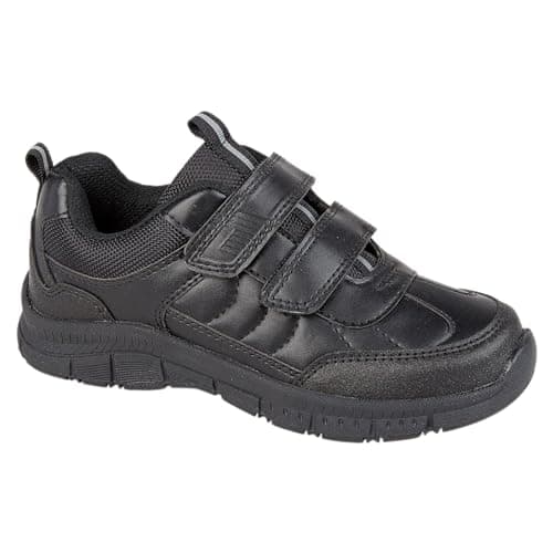 Image of A2Z 4 Kids Boys School Shoes Kids Hiking Boots Double Strap Touch Fasten Sneakers - SCH Shoes Chester Black 9 UK Ch