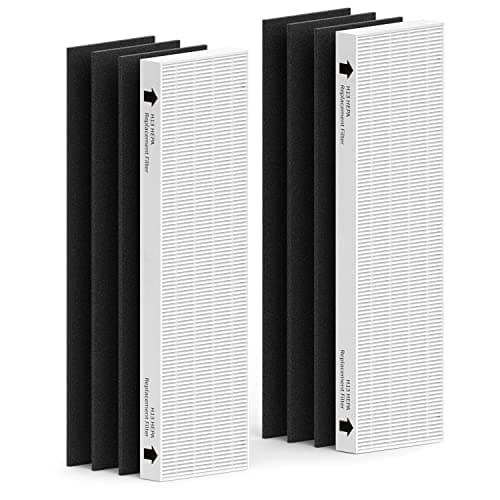 Image of 2 Pack Replacement Filter for Fellowes AeraMax 90/100/DX5/DB5 Purifier, Fits Part# 9287001 & 9324001, 2 Filter and 6 Carbon filter