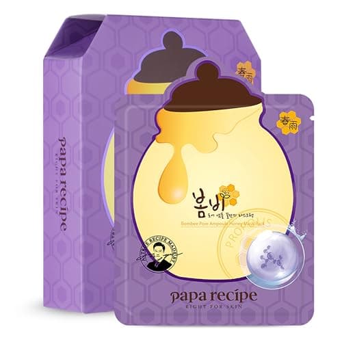 Image of "Papa Recipe Bombee Pore Ampoule Honey Mask �C 10 Sheets | Korean Face Mask for Deep Cleansing, Pore Care & Hydration | Honey & Propolis Essence"