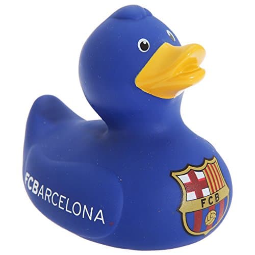 Image of FC Barcelona Official Bath Time Football Crest Rubber Duck (One Size) (Blue)