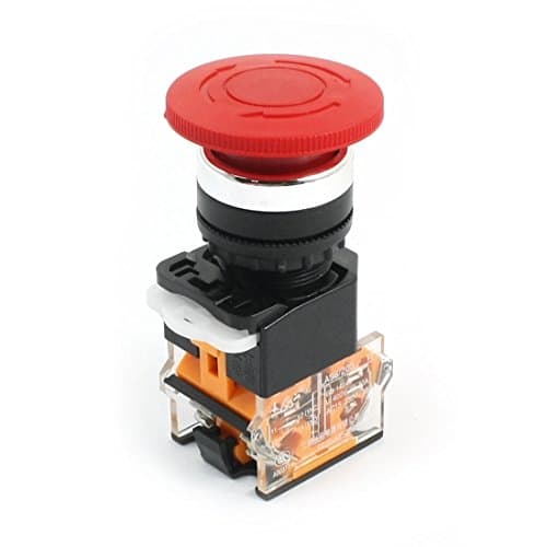 Image of Sourcingmap Self Locking Type Red Mushroom Push Button Switch 440V 10A LA38/203