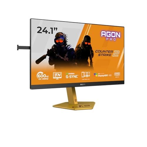 Image of AOC CS24A 24.1 inch FHD Gaming Monitor 610Hz, TN eSports Panel, 0.5ms MPRT, Adaptive Sync, HDR400, G-Sync Compatible, Height Adjustment (1920x1080 HDMI 2x 2.1 DP 1x 1.4 USB Hub) Black/Orange