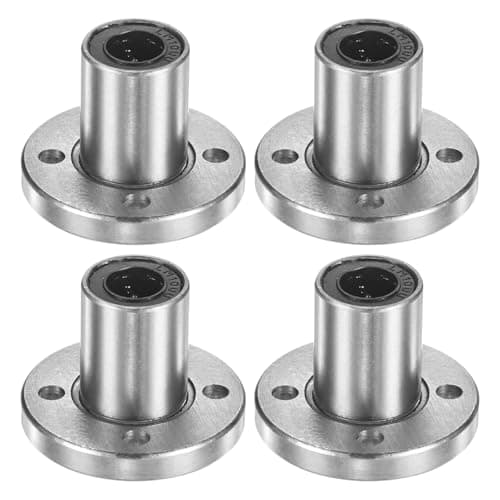Image of PATIKIL LMK10UU Linear Ball Bearings 10mm Bore Dia 19mm OD 29mm Long 4.5mm Hole, 4Pcs Round Flange Linear Motion Bushing Double Side Rubber Sealed Rod Liner Shaft for Machine 3D Printer