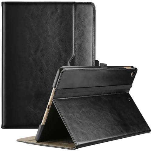 Image of ProCase for iPad 9th/ 8th/ 7th Generation Case 10.2 Inch 2021/2020/2019, iPad 10.2 PU Leather Case Business Stand Cover Smart Folio with Hand Strap Front Pocket Pen Loop -Black