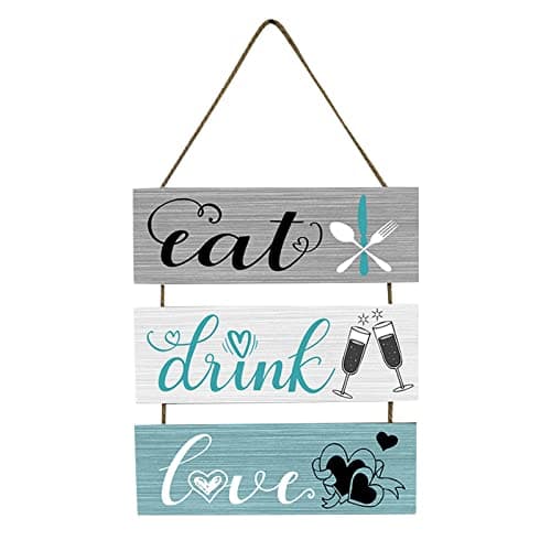 Image of QIFLY Wall Hanging Decorations for Bedroom Decorative Wooden Signs Rustic Farmhouse Wooden Wall Signs Wooden Crafts Wall Decor Checklist (F, One Size)