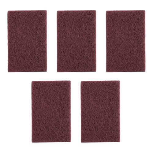 Image of GroveEss 5 PCS Professional Industrial Abrasive Scouring Pad,Catering Kitchen Sponge Scourer Pads,Cleaning Tool for Griddles Dishes Car Washing (Red)