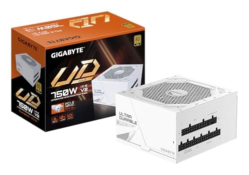 Image of Gigabyte UD750GM PG5 ICE 80 Plus Gold Fully Modular 750w PCIe 5.0 White Power Supply Unit, ATX 3.1, 12VHPWR GPU Connector, Flat Cables, 10 Year Warranty