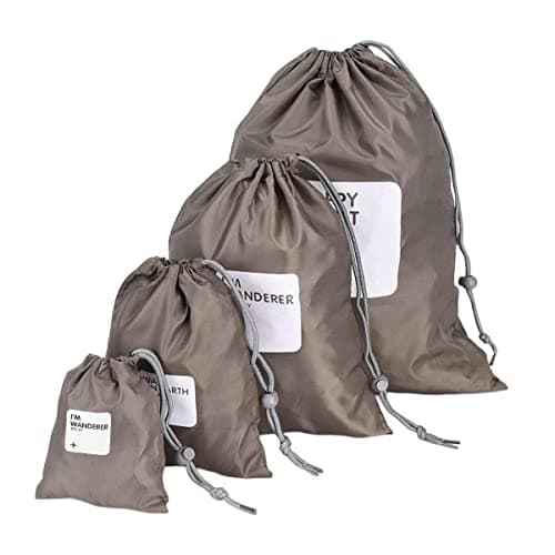 Image of SamHeng Drawstring Waterproof Bags, 4 in 1 Nylon Folding String Sport Backpack, Portable Travel Storage Bags Clothing Shoes Organiser Dirty Sack Bag for Sports School Beach Holidays Swimming Travel