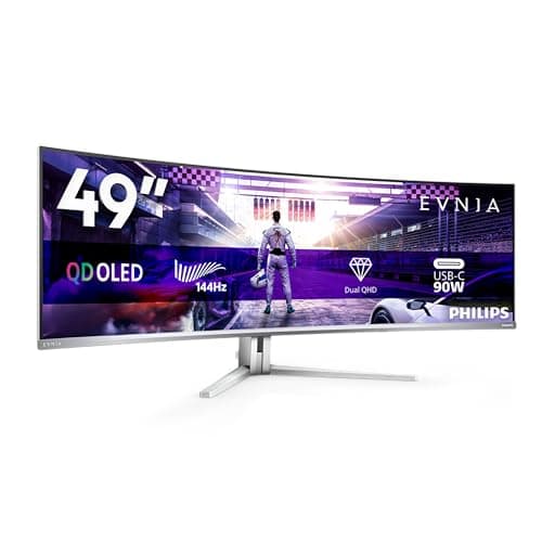 Image of Philips 49M2C8900LA 48.9 inch DQHD Monitor Curved, 144Hz, QD-OLED Panel, 0.03ms GtG, Adaptive Sync, HDR400 TrueBlack, FreeSync Premium Pro, Speakers, (5120x1440 HDMI 2x 2.0 DP 1x 1,4 USB Hub) Grey