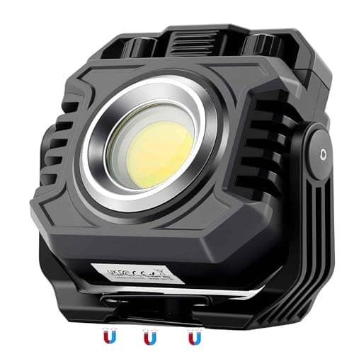 Image of eSynic Pocket LED Work Light Rechargeable 5000mah Magnetic Work Lamp Floodlight & Torch Mode| 360° Rotating Stand| IP65 Waterproof| Stepless Dimming| Inspection Light for Car, DIY & Maintenance, Camp