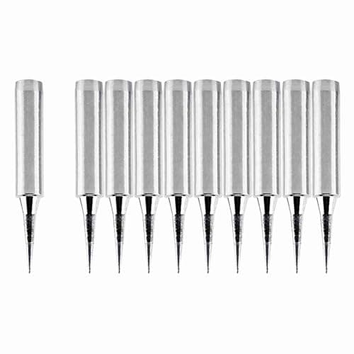 Image of 10pcs Soldering Iron Tips Needle Point, Copper with Iron Plating, Compatible with 936 937 Station - Long Life, Fast Heat Conductance, Ideal for Precise Circuit Repair