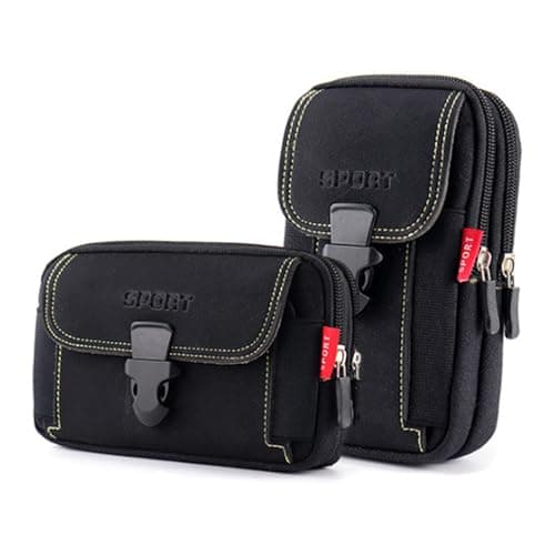 Image of JSTHHTT 2 Pcs Universal Holster Mobile Phone Belt Pouch Security Pack Carry Accessory Kit Waist Bag Case, Mobile Pouch Phone Holster, Belt Phone Holder for Men, Mobile Phone Belt Holder