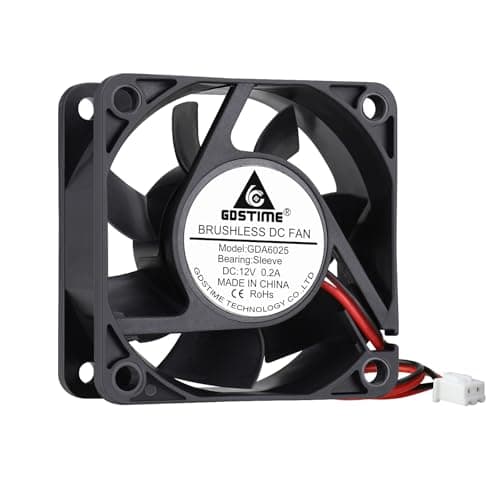 Image of GDSTIME 60mm Fan 12V Computer Fan 60 x 60 x 25mm PC Case Fans 4500 RPM High Speed Axial 6CM DC Brushless Cooling For Xbox DVR Router Projector Replacement Ventilation Exhaust