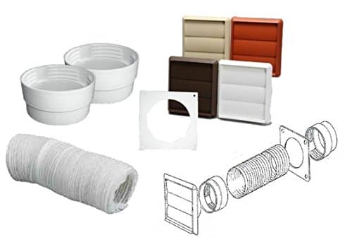 Image of Swiftair 100mm Tumble Dryer Venting Kit Wall Ducting Gravity Ventilation Fan Kit (White)
