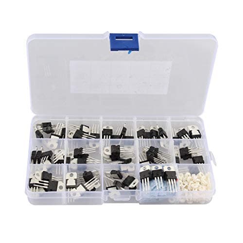 Image of HALJIA 70PCS Voltage Regulator IC Universal Assortment Kit LM317T L7805 L7806 L7808 L7809 L7812 L7815 L7824 L7905 L7906 L7908 L7909 L7912 L7915 with 100PCS Insulating Particle and 100PCS Silicon Wafer