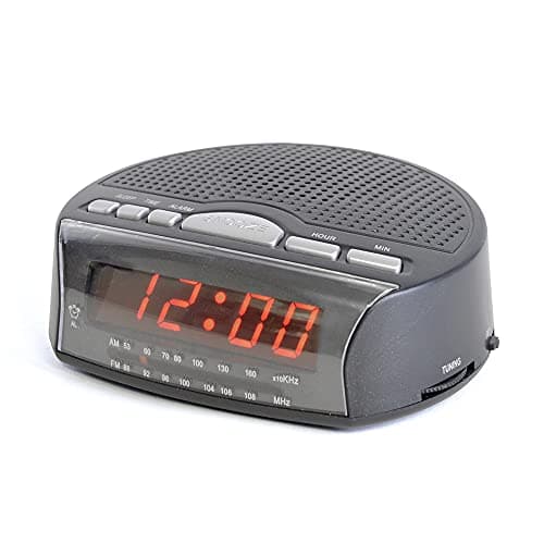 Image of LLOYTRON "Daybreak" Alarm Clock Radio with Buzz Alarm or Radio - Snooze Function - Sleep Timer - Rotary Tuning and Volume Controls - Mains Operated - AM / FM Radio - J2006BK - Black