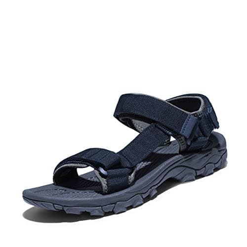 Image of NORTIV 8 Men's Sandals Hiking Sports Lightweight Summer Water Arch Support River Open Toe Athletic Trail Outdoor Walking Sandals,Size 10,Dark/Blue/Grey,LANGDO-2