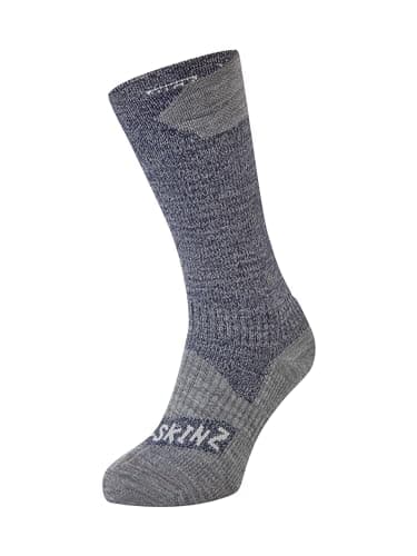 Image of SEALSKINZ | Raynham | Unisex Waterproof All Weather Mid Length Sock | Running | Trekking | Camping & Everyday Use | Merino Wool Lining | 4-Way-Stretch | L - Grey/Grey