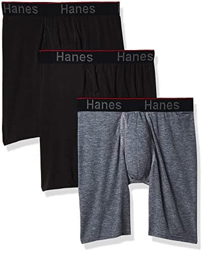 Image of Hanes Men's Hanes Men's Comfort Flex Fit Long Leg Total Support Pouch Briefs, 3-pack Boxer Briefs, Assorted, M UK