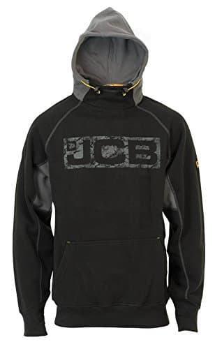 Image of JCB Horton Hoodie Black, Navy or Sand (Sizes S-XXL) Work Hooded Jumper (Small, Black/Grey)