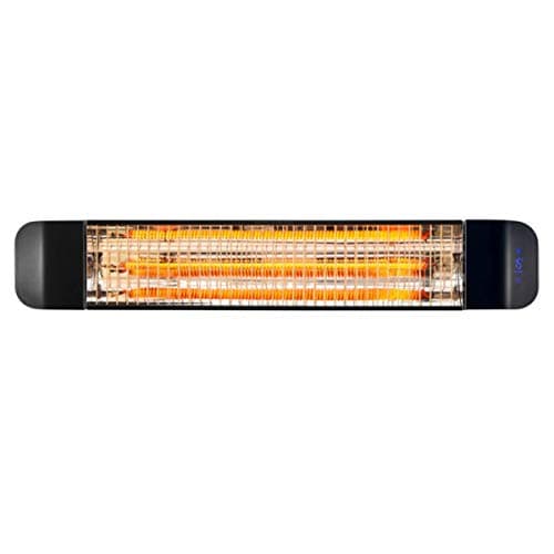 Image of Devola Electric Infrared Patio Heater Wall Mounted 2400W | IP65 Waterproof | WiFi Enabled Radiant Low Energy Heater for Garden | Outdoor & Indoor | 24Hr Timer | LED Display, Remote Control (DVPH2400B)