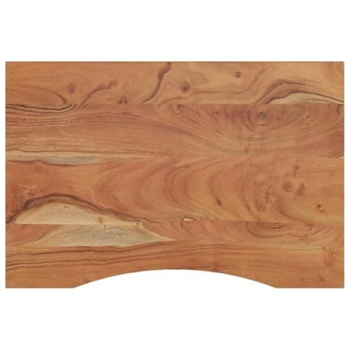 Image of vidaXL Desk Top 80x60x2.5 cm, Rectangular, Solid Acacia Wood, Versatile and Comfortable Design, for Office/Dining Room, Easy to Clean, Brown'.