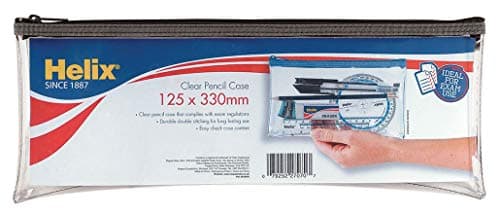 Image of Helix Large Clear Pencil Case (Assorted Colours)