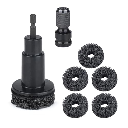 Image of Wheel Hub Cleaning Kit, Wheel Hub Resurfacing Tool, Brake Hub Cleaning Kit Includes 5 Pads,Fits Power Drill or 1/2" Impact Driven Wrenches- Quick Rust Removal for Lug Studs and Rotors.