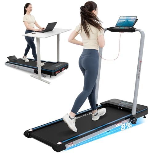 Image of CITYSPORTS Folding Treadmill with 8% Incline, Walking Pad for Home Fitness, 12 km/h Dual Display Under Desk Workout Equipment Treadmill with Remote Control&APP, No Assembly Exercise Machine