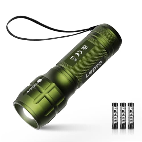 Image of LE LED Torch Battery Powered, LE1000 Bright Hand Flashlight, Adjustable Focus, Water Resistant, Lightweight, for Power Cut, Camping, Dog Walking, Easy to Use Small Torch, Gift for Kids Men Dad Him
