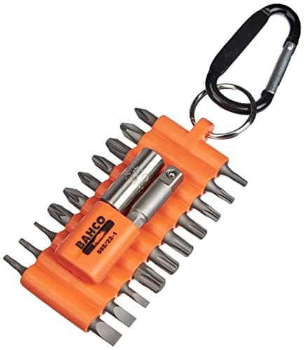 Image of Bahco 22-Piece Multi-Colour Screwdriver Bit Set, Ph/Pz/T/Sl, 1/4" Socket Adaptor