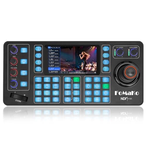 Image of FoMaKo NDI PTZ Camera Controller KC608N – 5.5" Capacitive Touchscreen, 4K Preview, 4D Hall Joystick, PoE, VISCA/Pelco/NDI HX Support – for Church, Worship, Education, Conference & Live Events