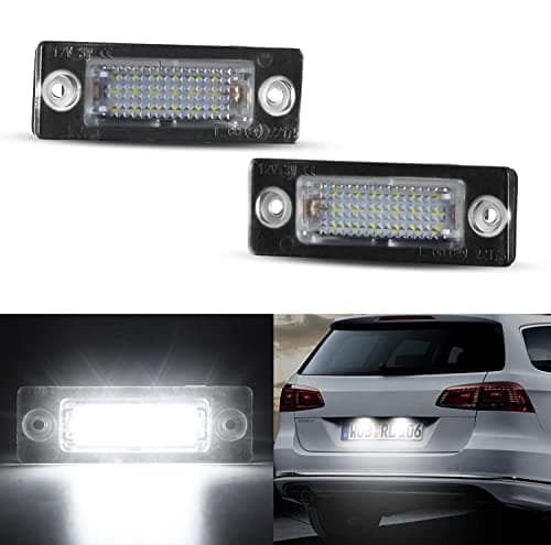 Image of OZ-LAMPE 2 x LED Number License Plate Light for VW Caddy Golf Plus Jetta T5 7H 7J Touran,18 SMD White light with Canbus Error Free Waterproof Number Plate Lamps Assembly, Rear Lamps