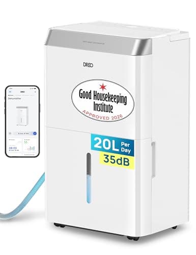 Image of Dreo 20L/day Smart Dehumidifier Low Energy, 35dB Quiet, Laundry Dry, Whole House, Humidity Sensor & Display, 24H Timer, Large Room Auto, 3 Speed, Humidity Control, Good Housekeeping Institute Approved
