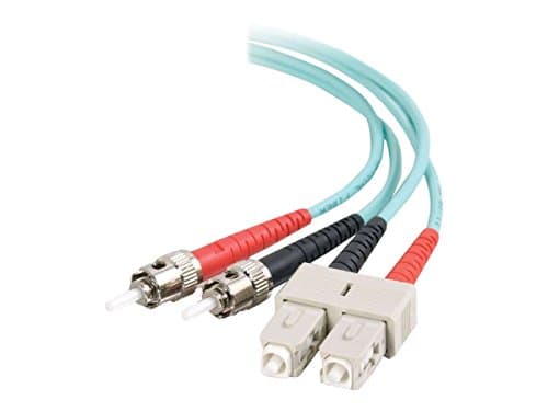 Image of C2G SC-ST 10Gb 50/125 OM3 Duplex Multimode PVC Fiber Optic Cable (LSZH) - Network cable - ST multi-mode (M) to SC multi-mode (M) - 3 m - fibre optic - duplex - 50 / 125 micron - OM3 - halogen-free - aqua