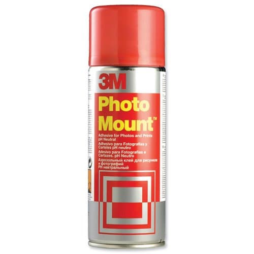 Image of 3M PhotoMount Adhesive Spray Can, CFC-Free, Non-Yellowing, 400ml - (043010)