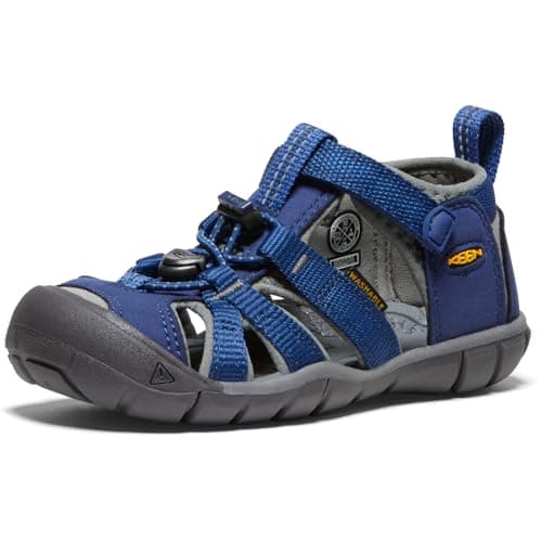 Image of KEEN Unisex-Child Seacamp 2 CNX Closed Toe Sandals, Blue Depths/Gargoyle, 4