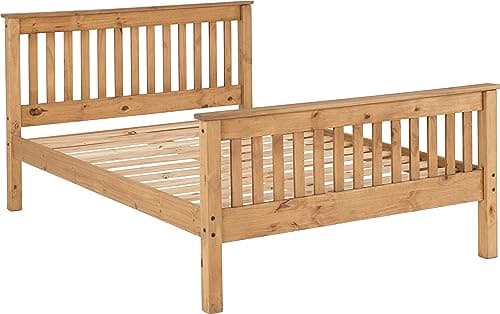 Image of Seconique Monaco 4'6" Double High End Bed in Distressed Waxed Pine