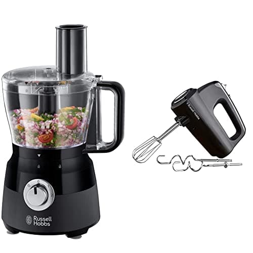 Image of Russell Hobbs Desire Food Processor & Hand Mixer - 1.5L Bowl, 600W & 350W, Matte Black